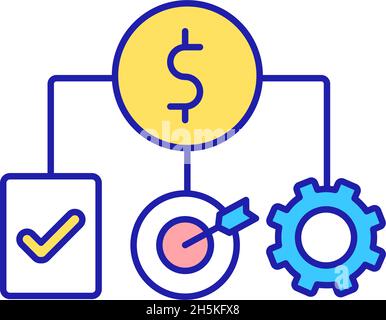 Marketing strategy RGB color icon Stock Vector