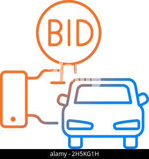 Vehicle auction gradient linear vector icon Stock Vector