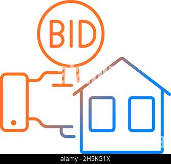 Real estate auction gradient linear vector icon Stock Vector