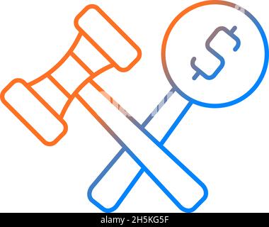 Auction gradient linear vector icon Stock Vector