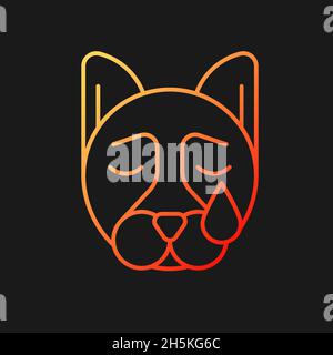Pet depression gradient vector icon for dark theme Stock Vector