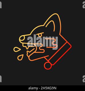 Rabies gradient vector icon for dark theme Stock Vector