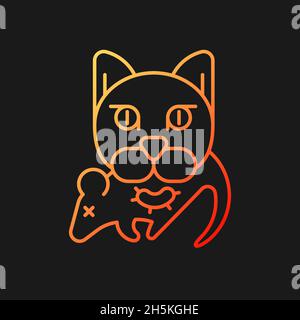 Toxoplasmosis gradient vector icon for dark theme Stock Vector