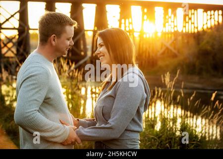 Side view of naked couple making love in nature Stock Photo - Alamy