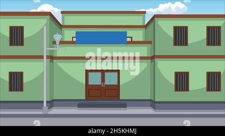 Illustration of Building, house with blue sky Stock Vector