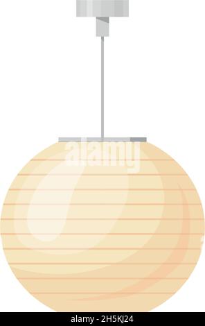 Cartoon ceiling lamp. Pendant light, Kitchen illuminator, flat vector illustration isolated on white background Stock Vector