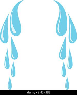 Cartoon drop tear. Tears of crying people, vector illustration isolated on white background Stock Vector