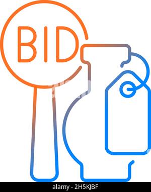Art auction gradient linear vector icon Stock Vector