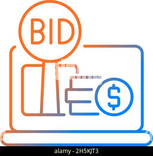 Online auction gradient linear vector icon Stock Vector