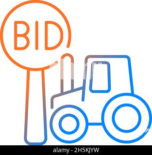 Farm auction gradient linear vector icon Stock Vector
