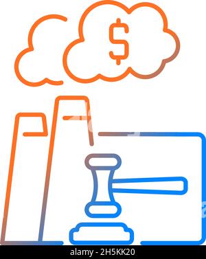 Emission auction gradient linear vector icon Stock Vector