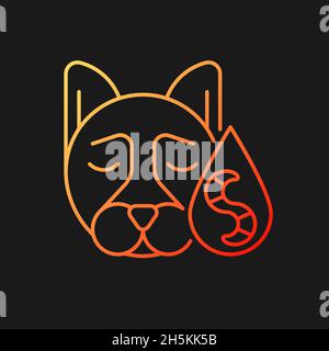 Roundworms gradient vector icon for dark theme Stock Vector