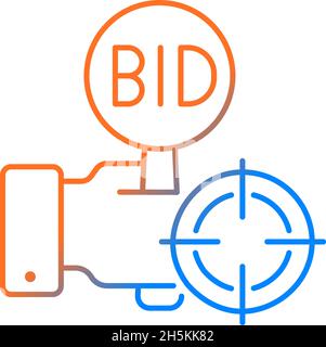 Auction sniping gradient linear vector icon Stock Vector