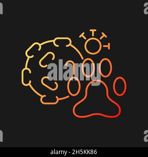 Animal virus gradient vector icon for dark theme Stock Vector