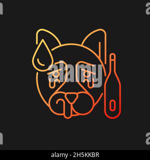 Distemper gradient vector icon for dark theme Stock Vector