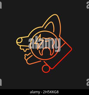 Periodontal disease gradient vector icon for dark theme Stock Vector