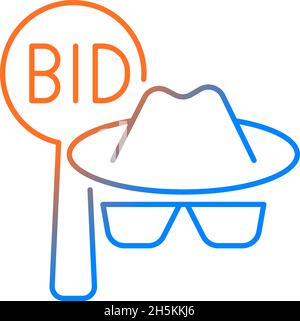 Silent auction gradient linear vector icon Stock Vector