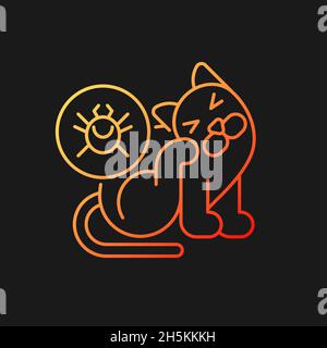 Fleas and ticks gradient vector icon for dark theme Stock Vector