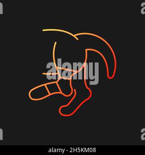 Pet sprain gradient vector icon for dark theme Stock Vector