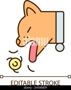 Hairballs RGB color icon Stock Vector