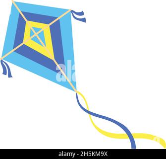 Diamond shaped kite. Day makar sankranti, vector illustration isolated on white background Stock Vector