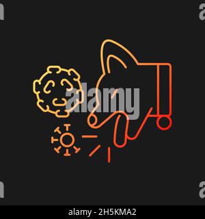 Kennel cough gradient vector icon for dark theme Stock Vector