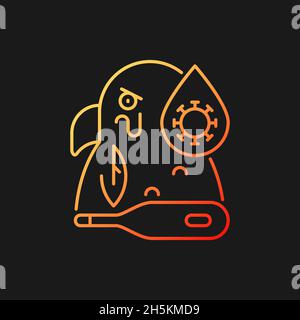 Psittacosis gradient vector icon for dark theme Stock Vector
