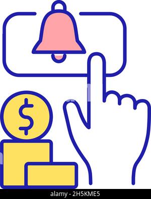 Online revenue stream RGB color icon Stock Vector