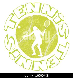 Tennis sport design with woman player silhouette Stock Vector