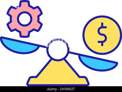 Financial operation evalution RGB color icon Stock Vector