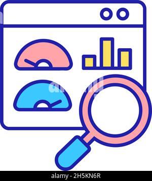 Analytics dashboard RGB color icon Stock Vector