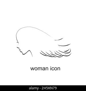 Illustration of a woman profile icon Stock Vector
