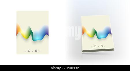 Cover in bright colors with interesting waves, colorful background, Brochure template layout, design, vector Illustration, extraordinary design, brigh Stock Vector