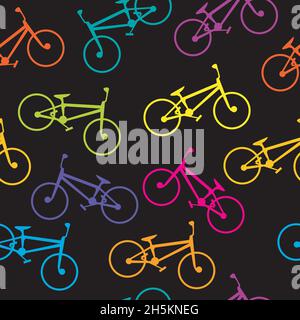 Bicycle colorful seamless background Stock Vector