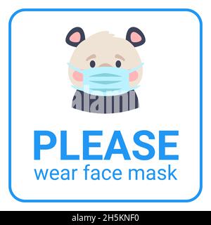 Vector template for the warning poster print. Stock Vector