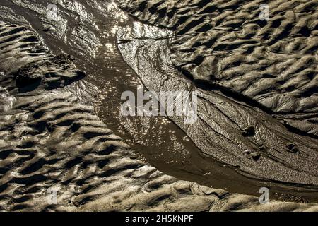 Ripple marks in a tidal channel on Jar Island in the Kimberley Region of Northwest Australia. Stock Photo