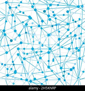 Blue abstract network with dots and lines Stock Vector