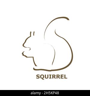 Illustration on a squirrel icon Stock Vector