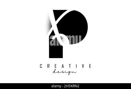 Letters PX logo with a minimalist design. Letters P and X with geometric and handwritten typography. Creative Vector Illustration with letters. Stock Vector