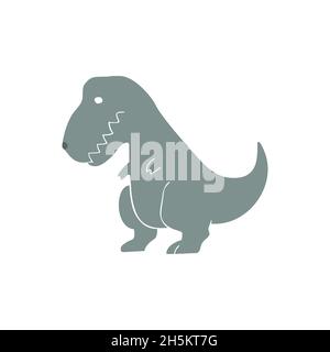 Cute unhappy dinosaur. T-rex vector illustration. Stock Vector
