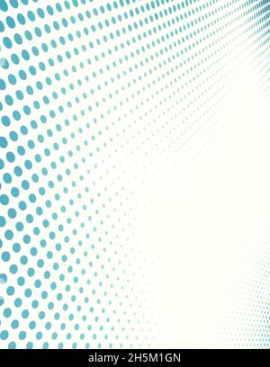 Abstract dotted background with perspective and halftone effect. Vertical vector graphic pattern Stock Vector
