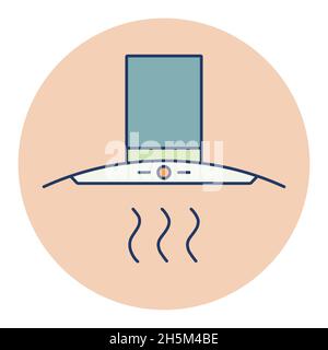 Kitchen hood vector color icon. Electric kitchen appliance. Graph symbol for cooking web site design, logo, app, UI Stock Vector