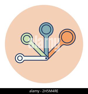 Measuring spoons vector color icon. Kitchen appliance. Graph symbol for ...