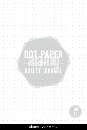 Dot grid paper. A5 size. For bullet journal. Vector illustration, minimal design Stock Vector