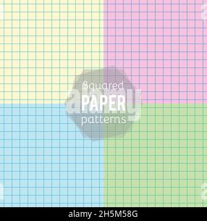 Set: paper patterns. Squared papers in different colors. Vector illustration Stock Vector