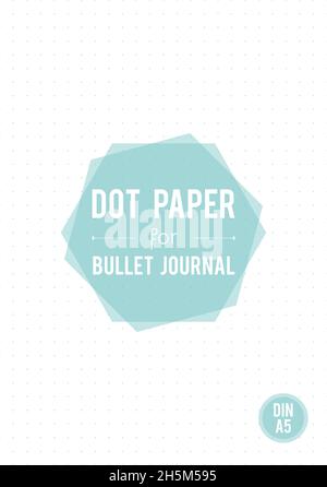 Dot grid paper. A5 size. For bullet journal. Vector illustration, minimal design Stock Vector