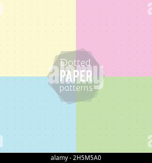 Set: paper patterns. Dotted papers in different colors. Vector illustration Stock Vector