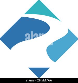 River icon logo flat design template vector Stock Vector
