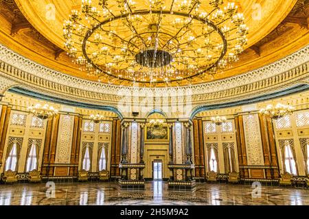 Dushanbe, Tajikistan. August 12, 2021. Grand ballroom at Navruz Palace in Dushanbe. Stock Photo