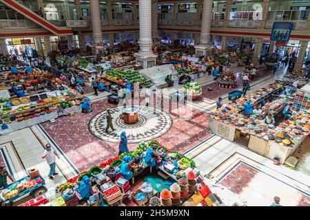 Dushanbe, Tajikistan. August 12, 2021. The Mehrgon Market in Dushanbe. Stock Photo